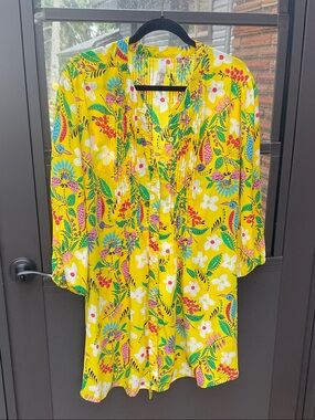 Melissa McCarthy Yellow Floral Button-Front Blouse